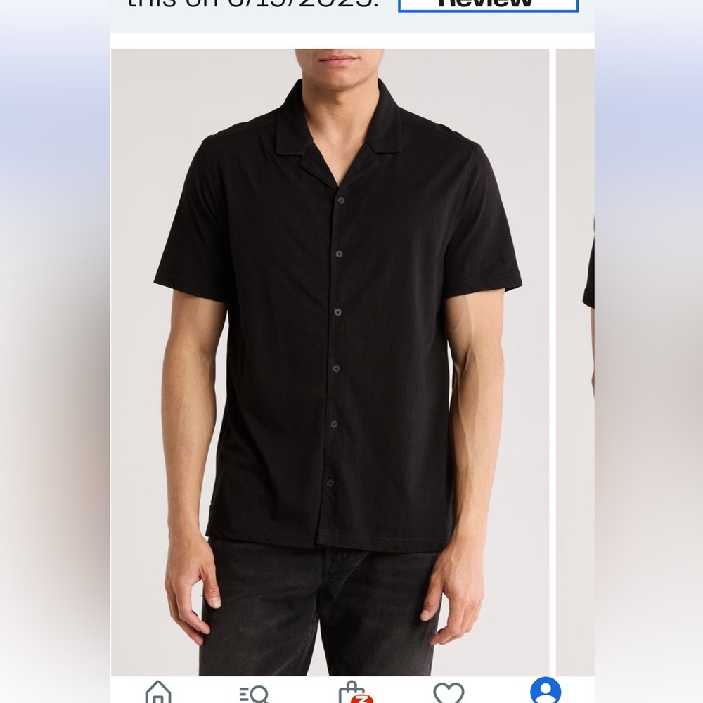 NWOT John Varvatos Black Jersey Casual Button Down Shirt